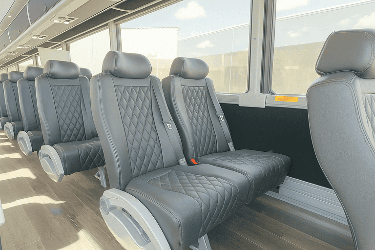 interior of Coach Bus Oakland charter bus